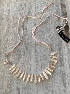 Dyrberg/Kern Dolce freshwater Biwa pearl necklace in pink